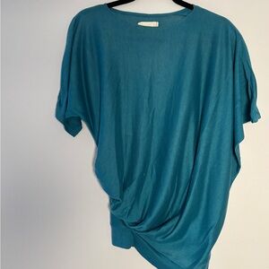 Vintage Draped Teal Women's Blouse